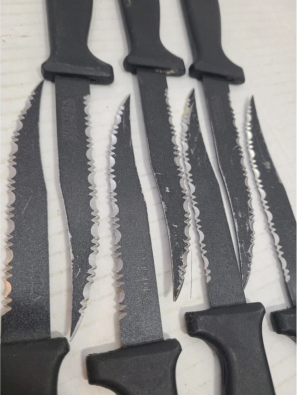 Vintage Sukura 10 Piece Knife Lot - Matte Black Stainless